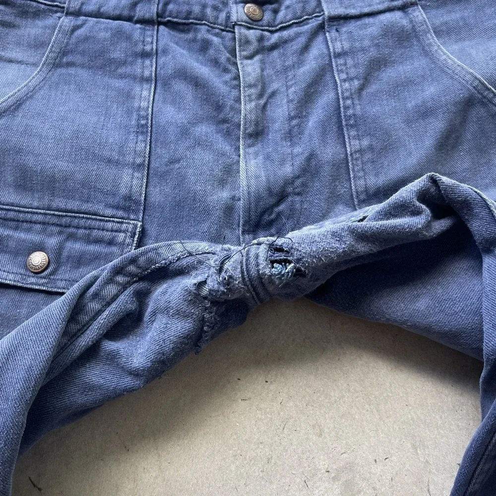 Levis Denim Jeans Vintage 1970's Safari Bush Pocket Bellbottom‎ White Tab Indigo